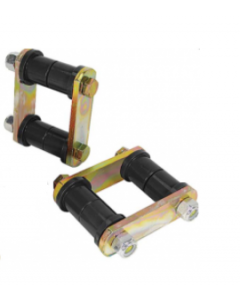 1960-76 Mopar A / B / E-Body 1" Urethane Shackle Bushings W/HD Shackles Set (Black)