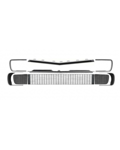 1967-68 Camaro RS Grill Kit & Headlight Bezels- Black-Chrome Trim