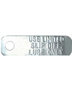 Limited Slip Rear Axle ID Tag