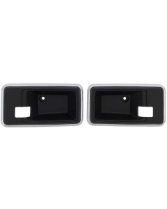 1975-76 Door Handle Escutcheons (Black) - Pair