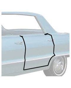 1961-64 Impala 4-DR Hardtop Rear Door Frame Weatherstrip w'Clips