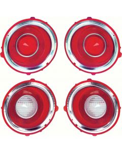 1970-71 Camaro RS Tail Lamp / Back Up Lens Kit (Chrome Trim Ring)