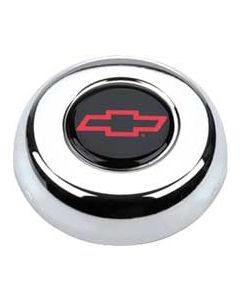 Classic Series Chrome Red "Bow Tie" Horn Cap